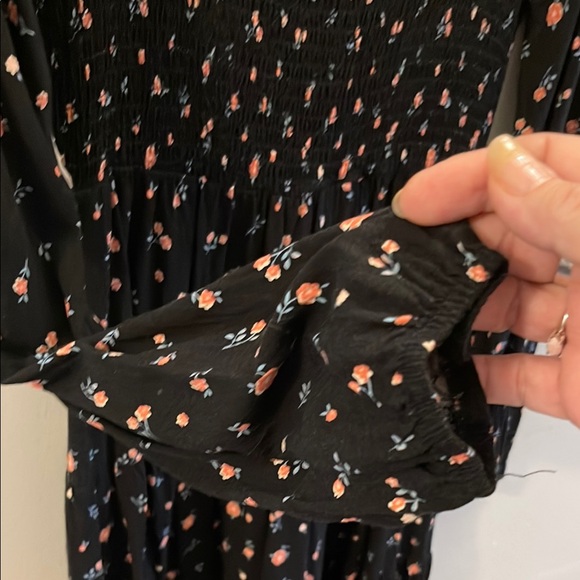 Wild Fable Black Dress with Pink Floral Pattern - Picture 2 of 5